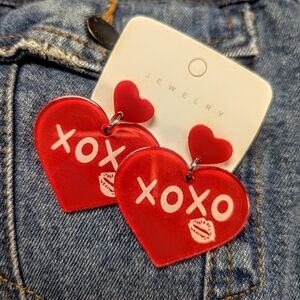 Red Heart XOXO Earrings